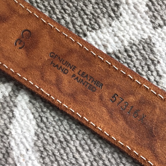 Vintage brown leather horse belt 30 Medium new main image 6